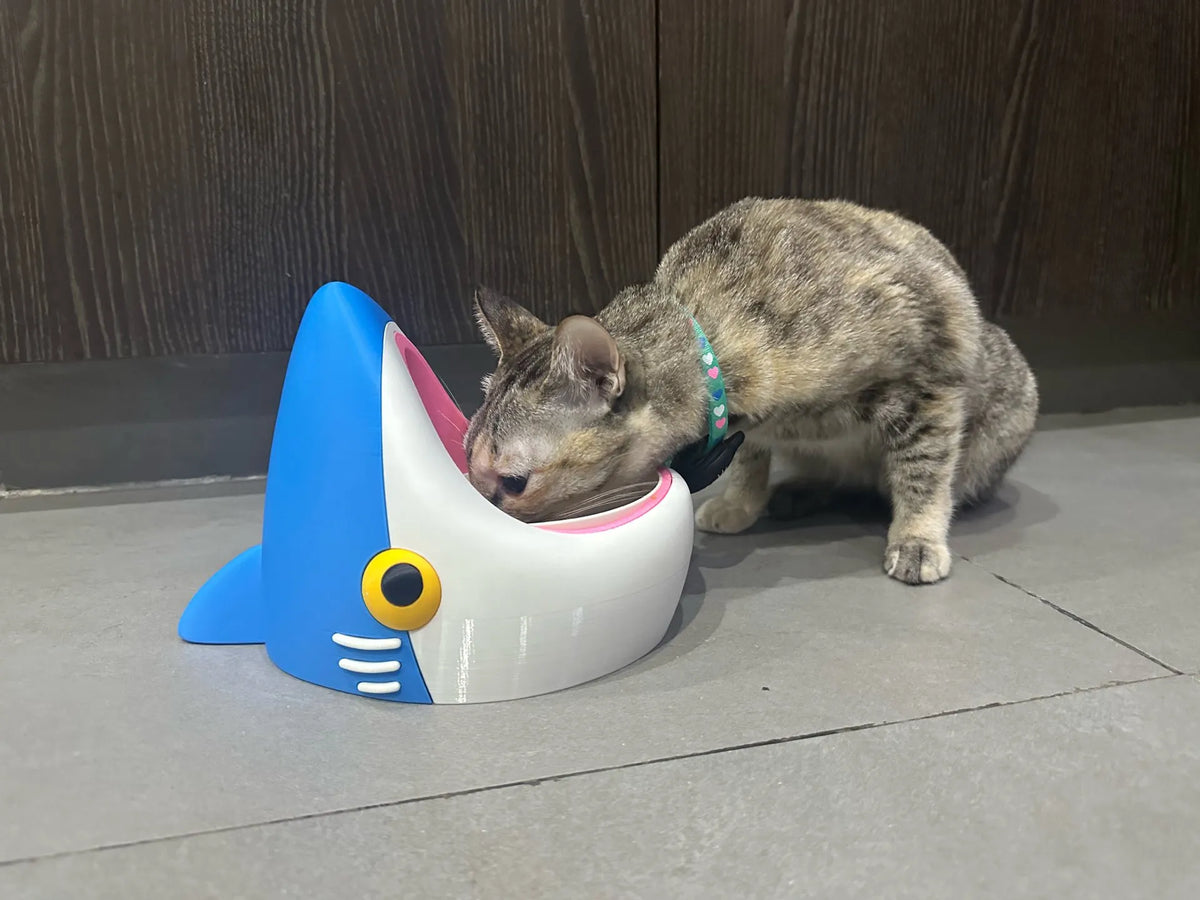 Plato tiburón para mascotas impreso en 3D - Plastix3D regalo para amantes de gatos Chile