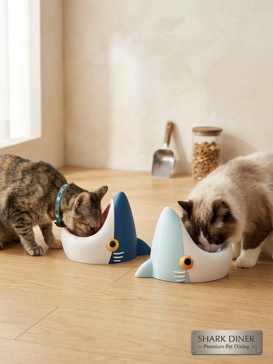 Plato para gatos forma de tiburón impreso en 3D - regalo original para mascotas Chile