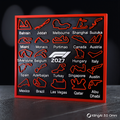 Cuadro Decorativo Circuitos Formula 1 2027 Impreso en 3D – Calendario F1 en Relieve