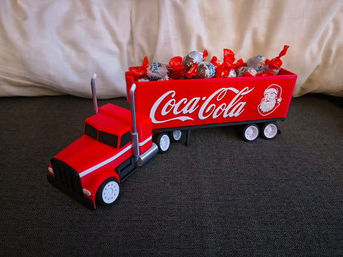 Camión Coca-Cola impreso en 3D con remolque - regalo coleccionable original Chile