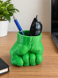 Portalápices Puño Hulk Impreso en 3D – Organizador de Escritorio Marvel Verde