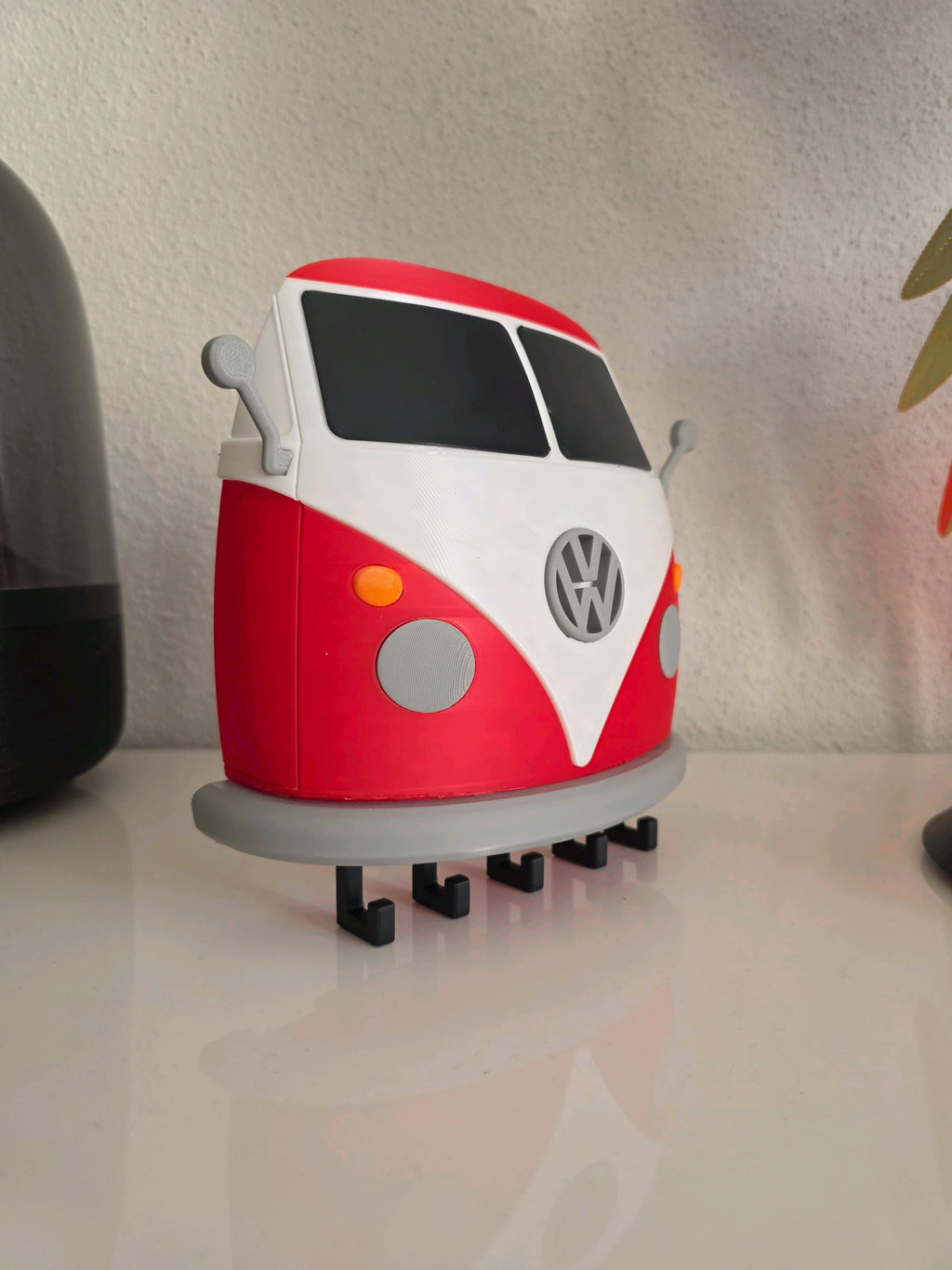 Portallaves de Pared Volkswagen Combi Impreso en 3D – Organizador de Llaves Retro VW Rojo
