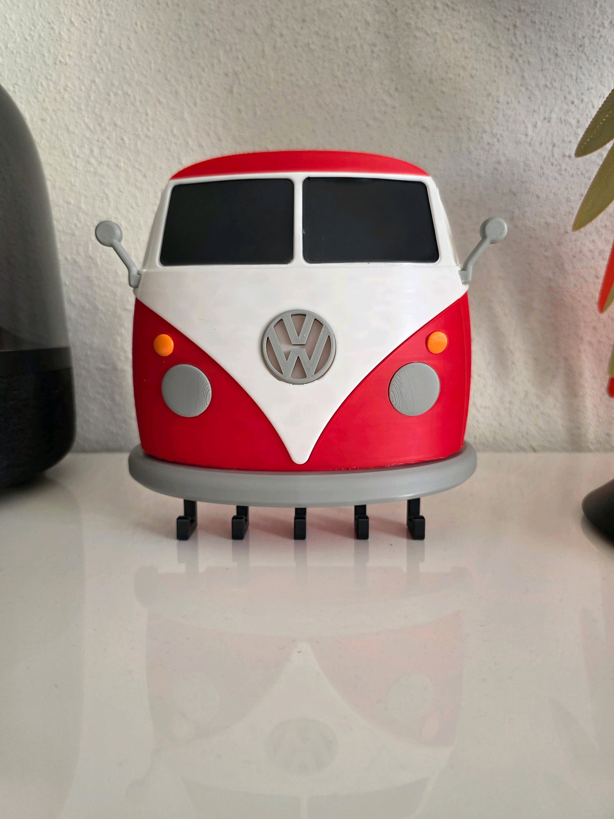 Portallaves de Pared Volkswagen Combi Impreso en 3D – Organizador de Llaves Retro VW Rojo