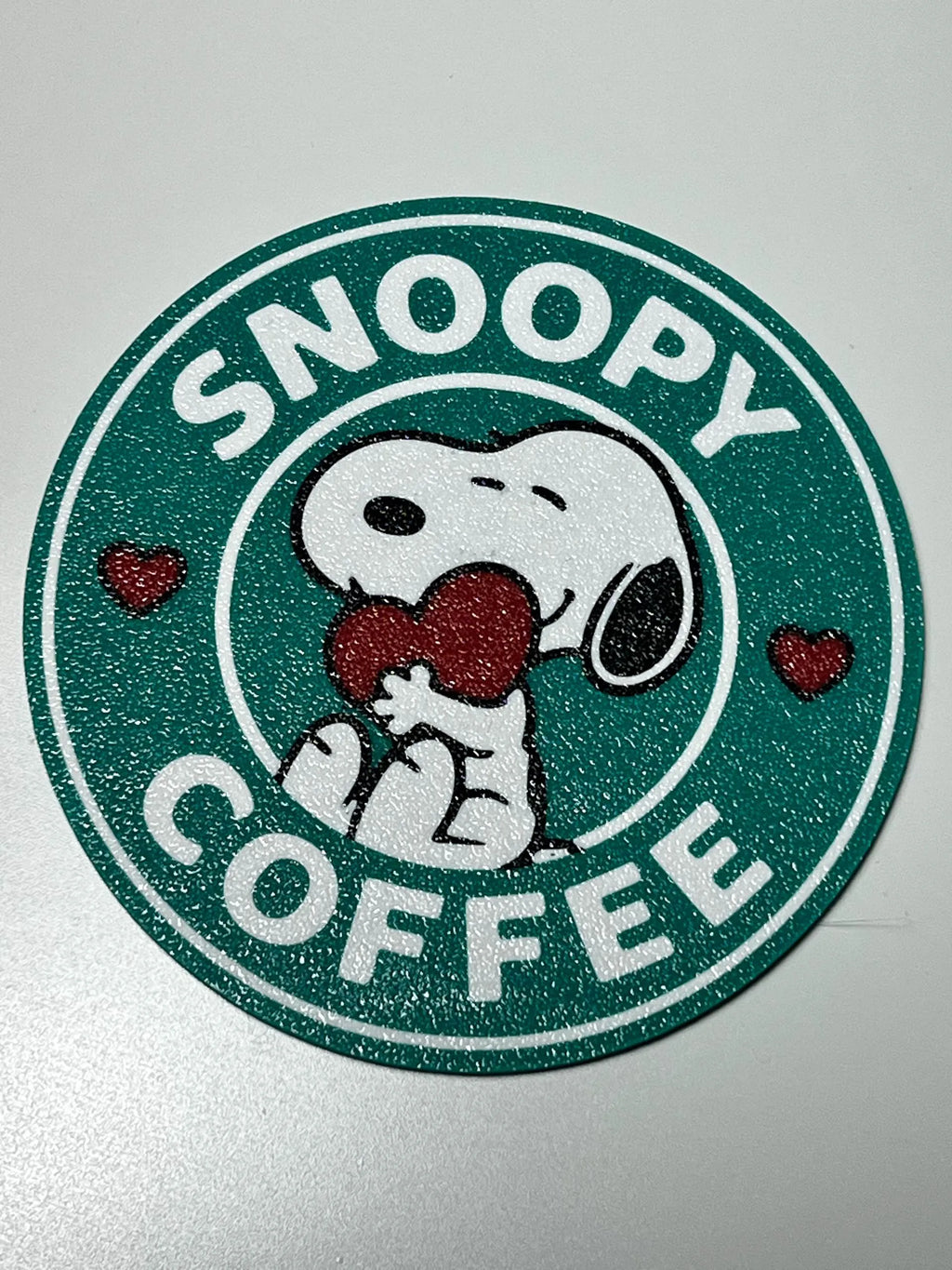 Set posavasos Snoopy con base organizadora impreso en 3D Chile - Plastix3D regalo café