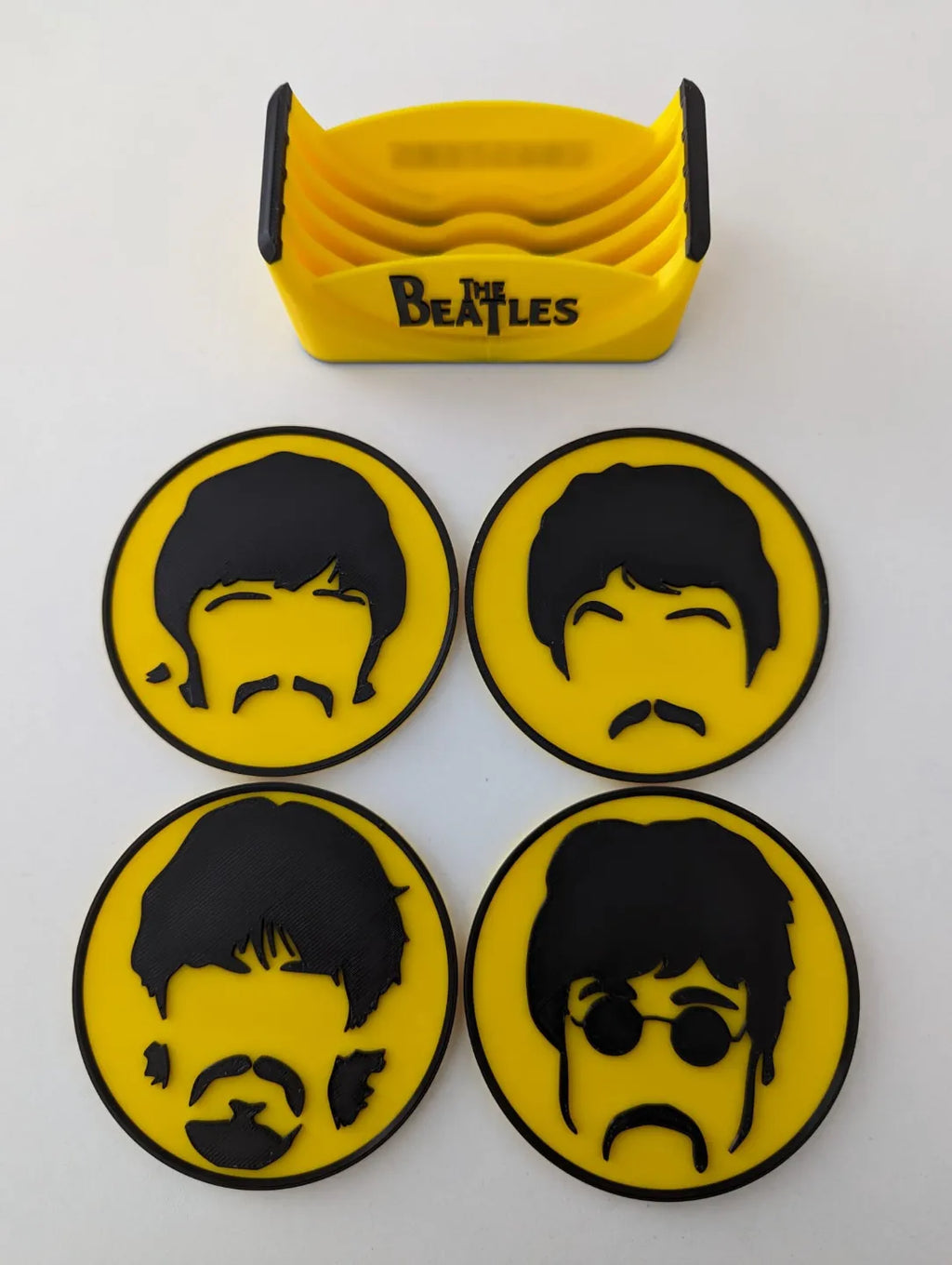 Posavasos diseño Beatles 3D con base - regalo cumpleaños amantes del rock Chile
