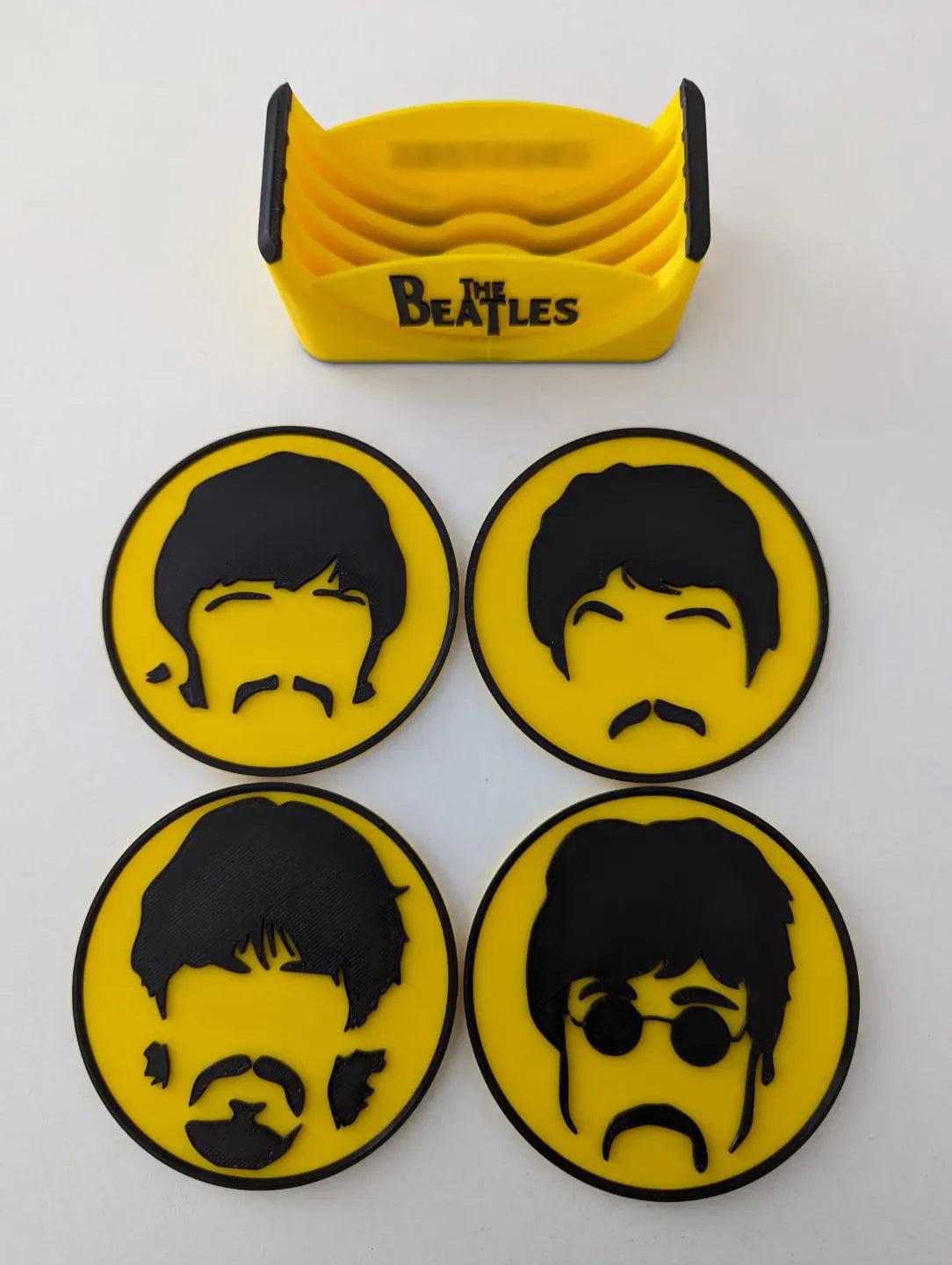 Posavasos diseño Beatles 3D con base - regalo cumpleaños amantes del rock Chile